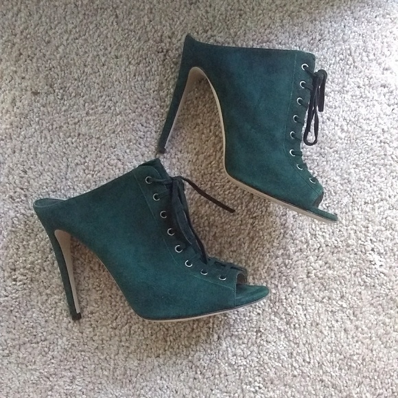 Miu Miu Shoes - Fits like 7.5 Miu miu Green suede laceup mules